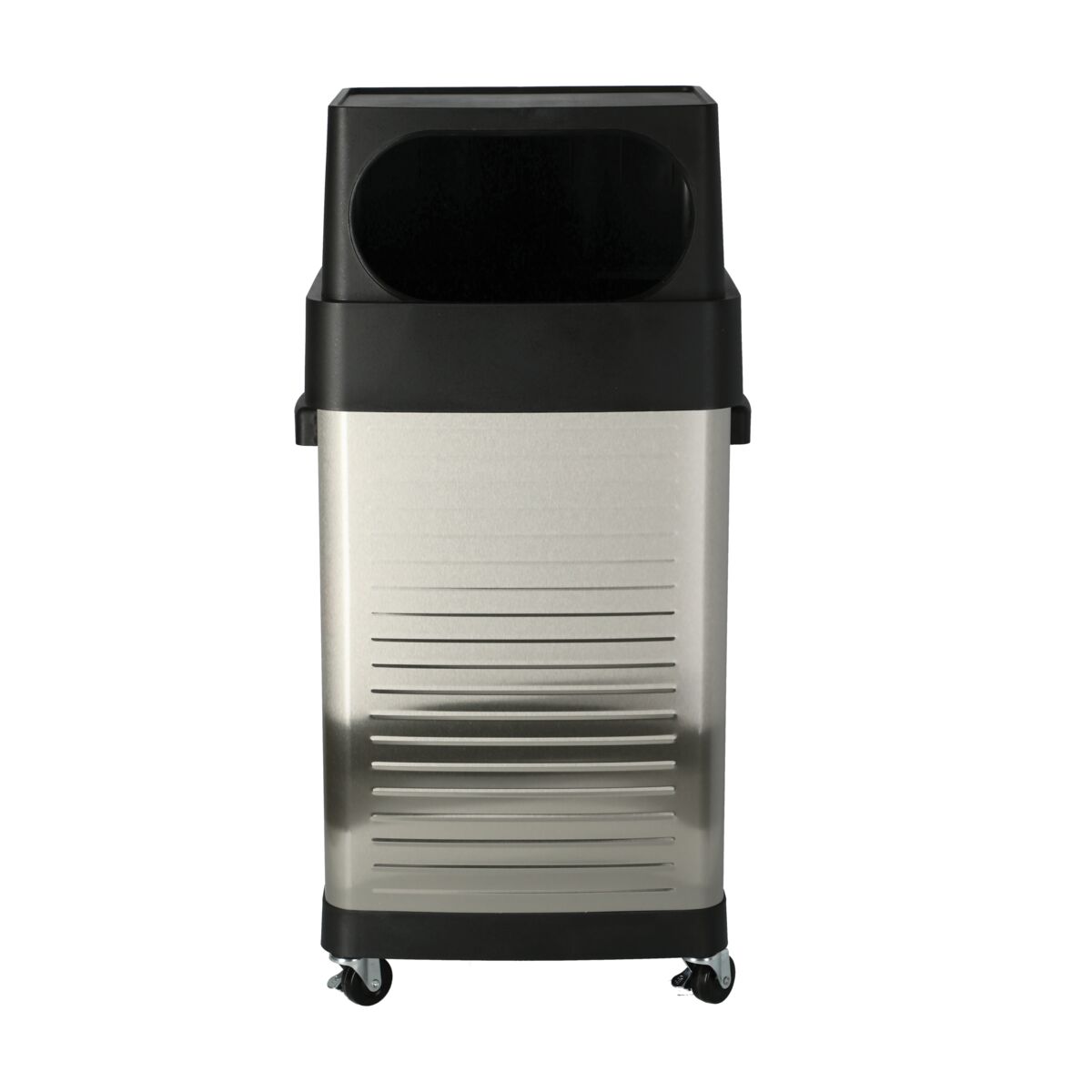 Seville Commercial Stainless Steel Big Trash Can with Wheels Silver and